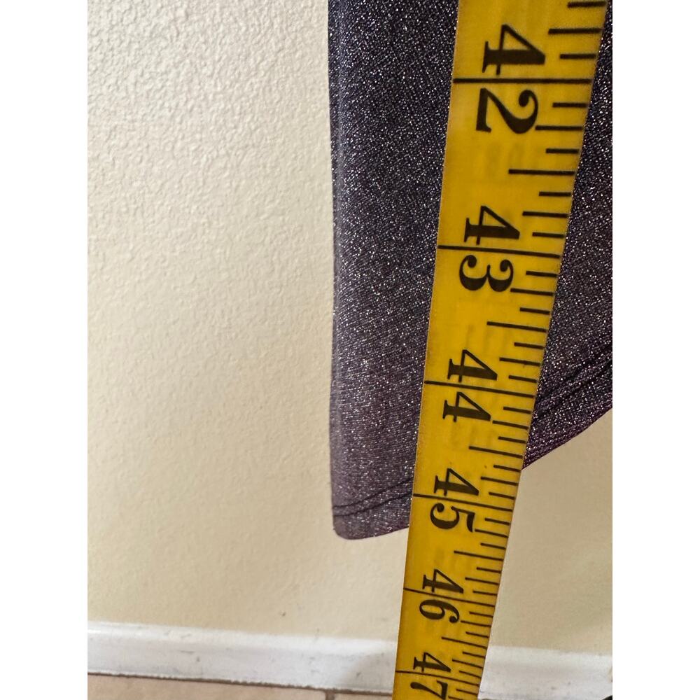 Q Women Purple Glitter Shimmer Asymmetrical Spaghetti Strap Side Ruched Dress S - Picture 4 of 8